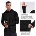 thumbnail image 3 of BALEAF Men's Sun Protection Hoodie Shirt UPF 50+ Long Sleeve UV SPF T-Shirts with Mask Rash Guard Fishing Lightweight Black XS, 3 of 5