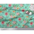 thumbnail image 3 of Soimoi Silk Fabric Leaves & Peach Flower Floral Print Fabric by The Yard 42 Inch Wide, 3 of 3