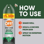 OFF! Sportsmen Insect Repellent 3 Deep Woods, Bug Spray, Mosquito Repellent Spray, 8 oz, 2 Ct