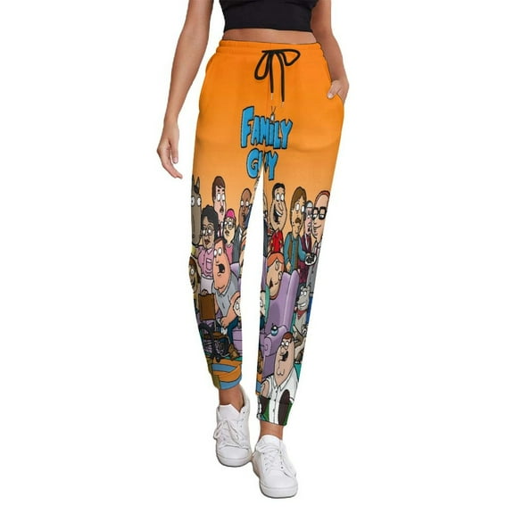 Women Fam-ily Guy Jogger Sweatpants Stylish Loose Drawstring 3D Print Gym Sport Pants