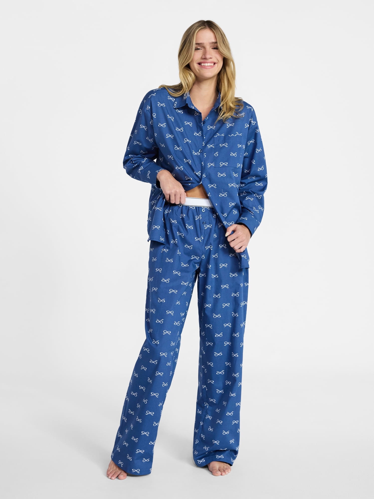 No Boundaries Sleepwear Cotton Boxer Pants, 31'' Inseam, Women's XS-XXL