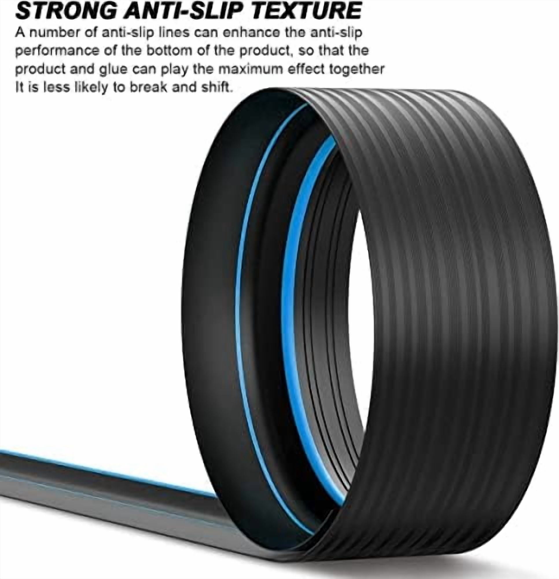 Universal Garage Door Threshold Seal Strip 12FT Kit, Bottom Waterproof Rubber Weather Stripping Replacement（Blue, 1 Adhesive）