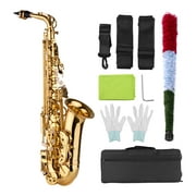 Abody Professional Alto Eb Sax Saxophone Brass Lacquer Finish with Carry Case Gloves Straps Cleaning Cloth Brush