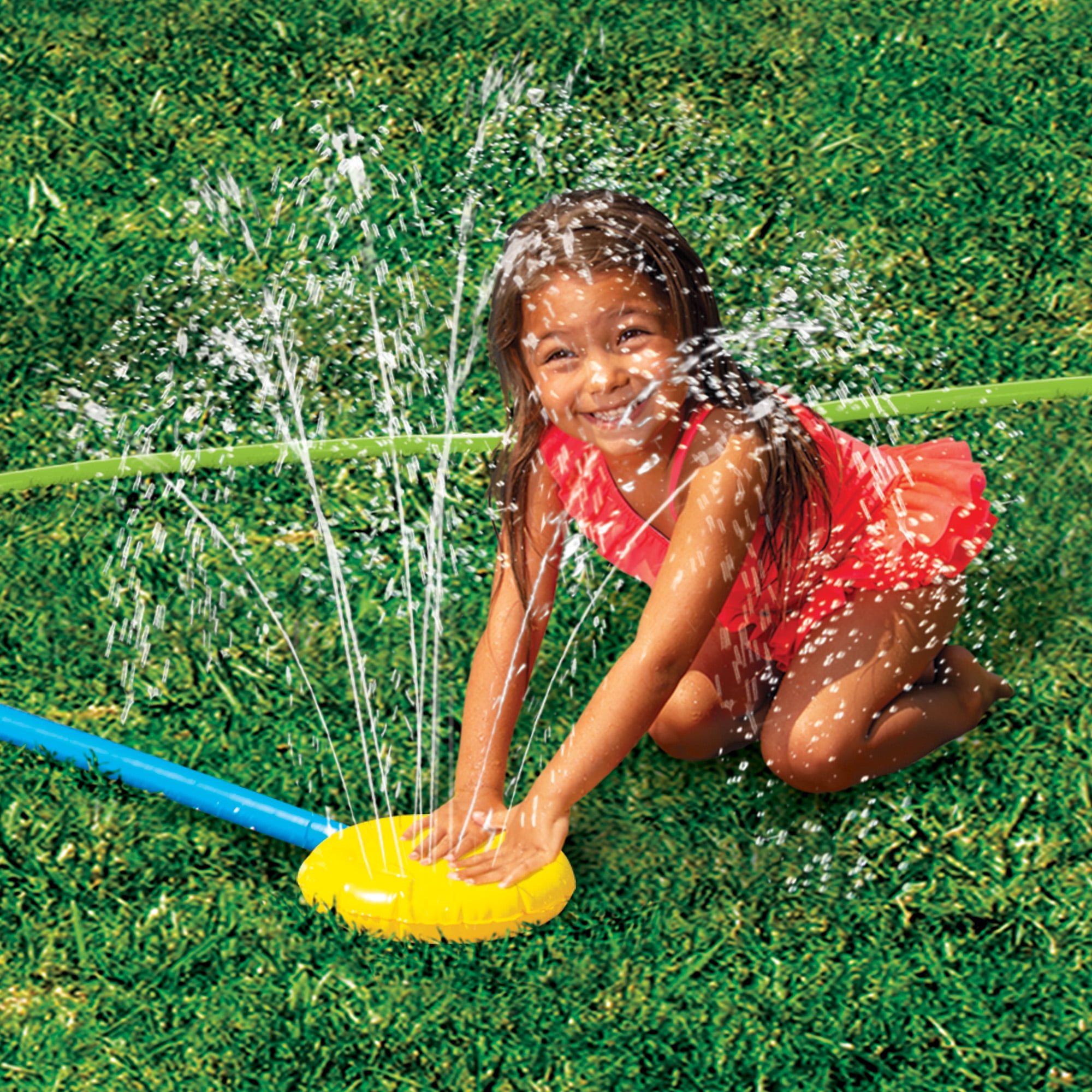 Banzai Splash Sprinkler Water Park 11ft Long Outdoor Family Summer Fun Activity, Ages 3+