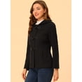 thumbnail image 4 of Chaquetón Allegra K con capucha y bolsillos profundos cremallera delantera corta tipo trenca para mujer Negro S, 4 of 6