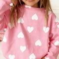 thumbnail image 5 of Posijego Girls Valentines Day Sweatshirts Heart Graphic Pullover Long Sleeve Casual Loose Sweatshirt Tops, 5 of 6