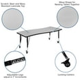 thumbnail image 5 of Flash Furniture Emmy Mobile 86" Oval Wave Flexible Laminate Activity Table Set with 14" Student Stack Chairs, Grey/Black, 5 of 15