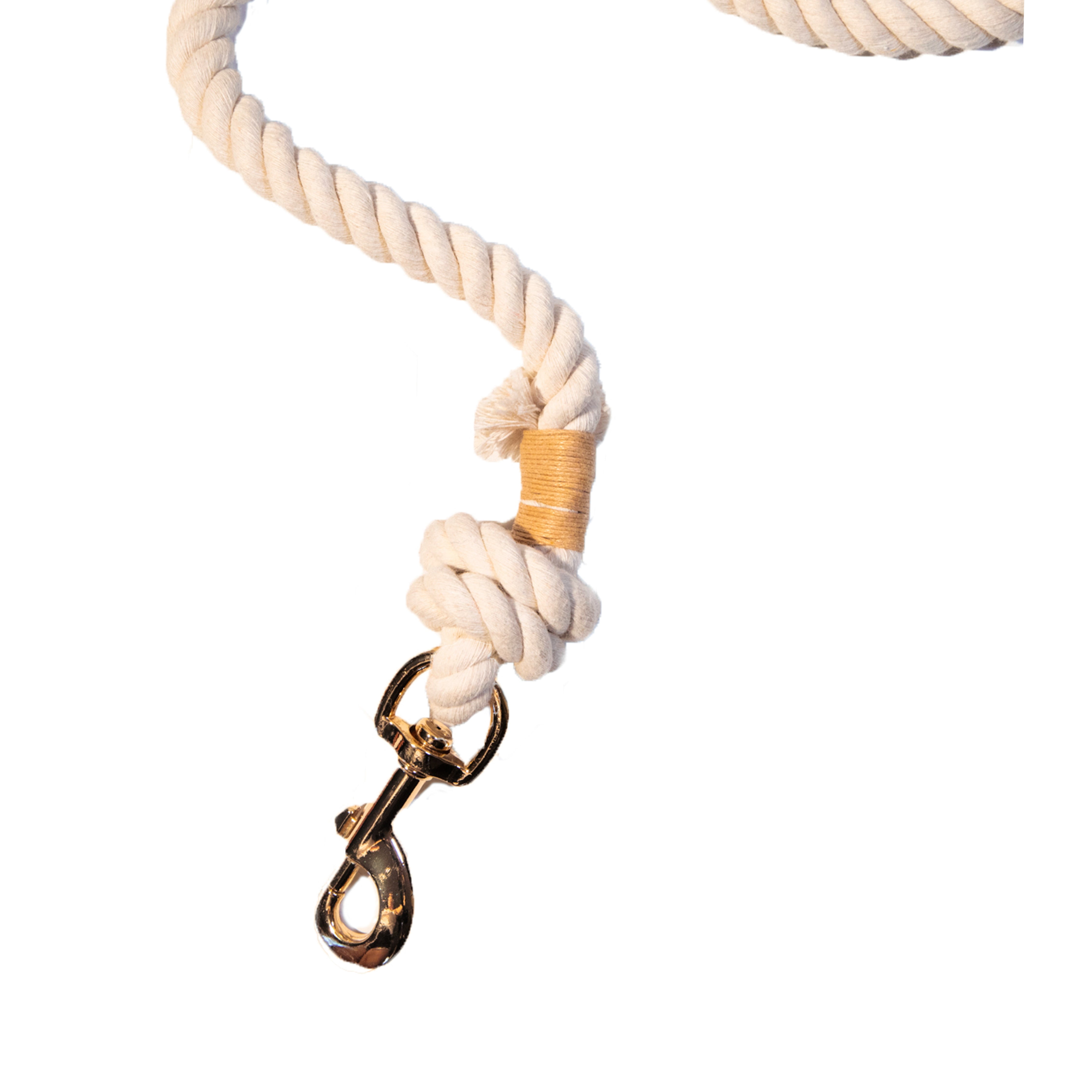 Glow Pups Boho Chic Style Rope Leashes 1 in Cotton Boho Chic Dog Standard Leash, White