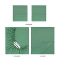thumbnail image 6 of Mainstays Super Soft Brushed Microfiber Bed Sheet Set, Green Sage Embossed Stripe, King, 4 Piece, 6 of 13