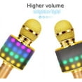 thumbnail image 4 of Bluetooth Karaoke Microphone with LED Lights, Portable Handheld Karaoke Microphone Speaker Gold, 4 of 7