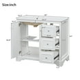 thumbnail image 3 of DTTRA 36" Transitional Bathroom Vanity with Ceramic Sink, Adjustable Shelf & Divided Drawer, White, 3 of 10