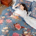 thumbnail image 4 of Feelyou Spring Flower Floral Twin Bedding Sets 7-Piece, Rustic Farmhouse Bedding Comforter Set, Old Fashion Style Reversible Sheet Sets, Luxury Bedroom Decor, 4 of 8
