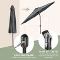 thumbnail image 4 of WestinTrends Paolo 9 Ft Outdoor Umbrella, Patio Shade Market Table Umbrella with Push Button Tilt and Easy Open Crank, Gray, 4 of 15