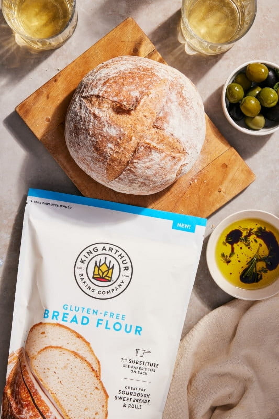 King Arthur Baking Company Certified Gluten-Free, 1:1 Flour Replacement Bread Flour, 2 lb Bag