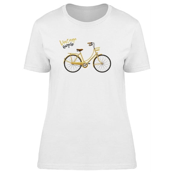 Yellow Vintage Bicycle T-Shirt Women -Image by Shutterstock, Female x-Large