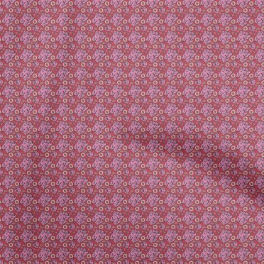 oneOone Polyester Spandex Pink Fabric Retro Map Fabric For Sewing Printed Craft Fabric By The Yard 56 Inch Wide