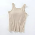 thumbnail image 3 of Built-In Bra Tank Top for Woman Solid Color Padded Vest, Adjustable Straps Sleeveless Long WaistcoaTank Tops, 3 of 3