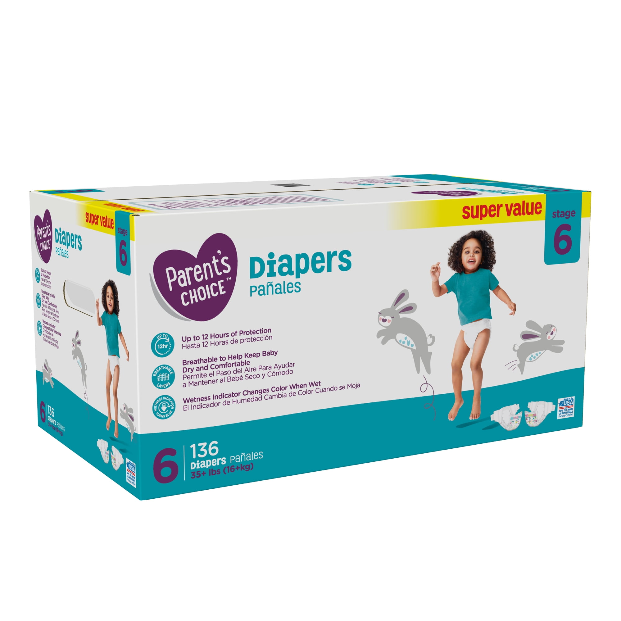 Parent's Choice Diapers, Size 6, 136 