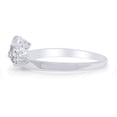 thumbnail image 3 of AFFY Baguette & Round Cut White Diamond Solitaire Enhancer Guard Ring in 10k White Gold (1/4 Cttw) Ring size-11, 3 of 6