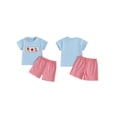 thumbnail image 2 of BemeyourBBs Boy Back to School Outfits Short Sleeve T-Shirts Plaid Shorts, 2 of 9
