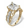 thumbnail image 2 of PalmBeach Jewelry 3.94 TCW Emerald-Cut Cubic Zirconia Scroll Ring in Solid 10k Gold, 2 of 6