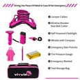 thumbnail image 2 of vioview Roadside Emergency Car Kit, Pink Car Emergency Kit with Jumper Cables (10 Foot), Auto Vehicle Safety Road Side Assistance Kits for Teen Girls and Women's Gifts, 2 of 7