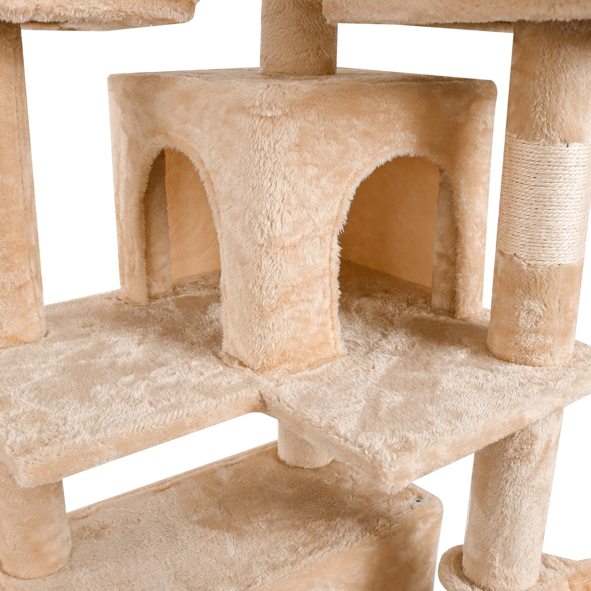 Pefilos 63" Cat Condo for Large Cats 20 lbs, Cat Tree Tower for Indoor Cats, Pet Club Cat Tree House Furniture, Beige Pefilos 63" Cat Condo for Large Cats 20 lbs, Cat Tree Tower for Indoor Cats, Pet Club Cat Tree House Furniture, Beige