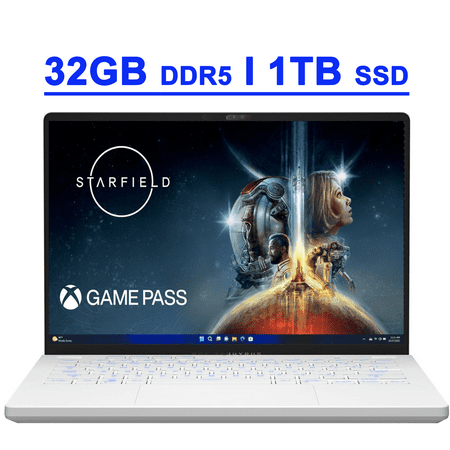 Asus ROG Zephyrus G14 Premium Gaming Laptop 14" QHD+ IPS 165Hz 100% DCI-P3 AMD 8-Core Zen 4 Ryzen 9 7940HS 32GB DDR5 1TB SSD GeForce RTX 4060 8GB Graphic Backlit USB4 Fast Charging Win11 White