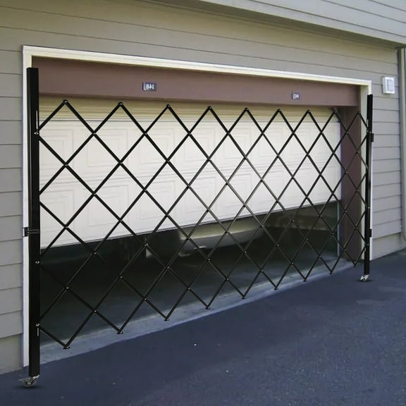 Folding Security Gate 360° Rolling Barricade Gate 7.22' H x 7.5' W Scissor Gate