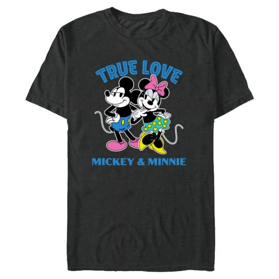 Disney Mickey & Minnie Mouse True Love Valentine’s Day - Short Sleeve Blended T-Shirt for Adults - Customized-Dark Heather