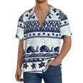 thumbnail image 3 of Xecao offers the Sea Underwater Animals1 for Men's Casual Short-sleeved Shirt, a button-up collared shirt with a pocket, perfect for beach vacations and yacht travel in the Medium size., 3 of 7
