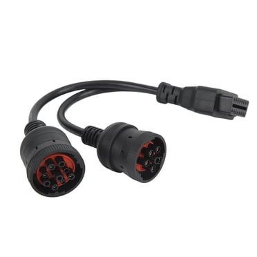 6-Pin J1708 To Type 1 Black 9-Pin J1939 Adapter - For Truck GPS Trackers, ELDs & Diagnostic Tools