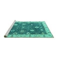 thumbnail image 2 of Ahgly Company Machine Washable Indoor Rectangle Oriental Turquoise Blue Traditional Area Rugs, 4' x 6', 2 of 4