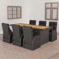 thumbnail image 1 of vidaXL 7 Piece Outdoor Dining Set with Cushions Poly Rattan Black, 1 of 5