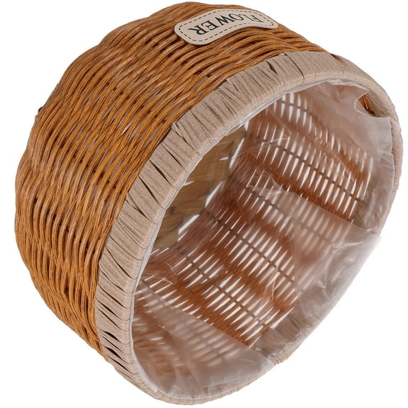 UPOUART Woven Basket Planter with Iron Wire Frame, Storage Holder for Home, Garden, Office - 1 Set