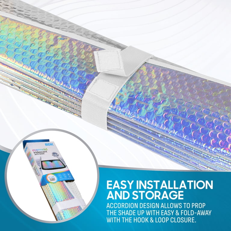 BDK Iridescent Mermaid Windshield Sun Shade, Accordion Folding photo 4