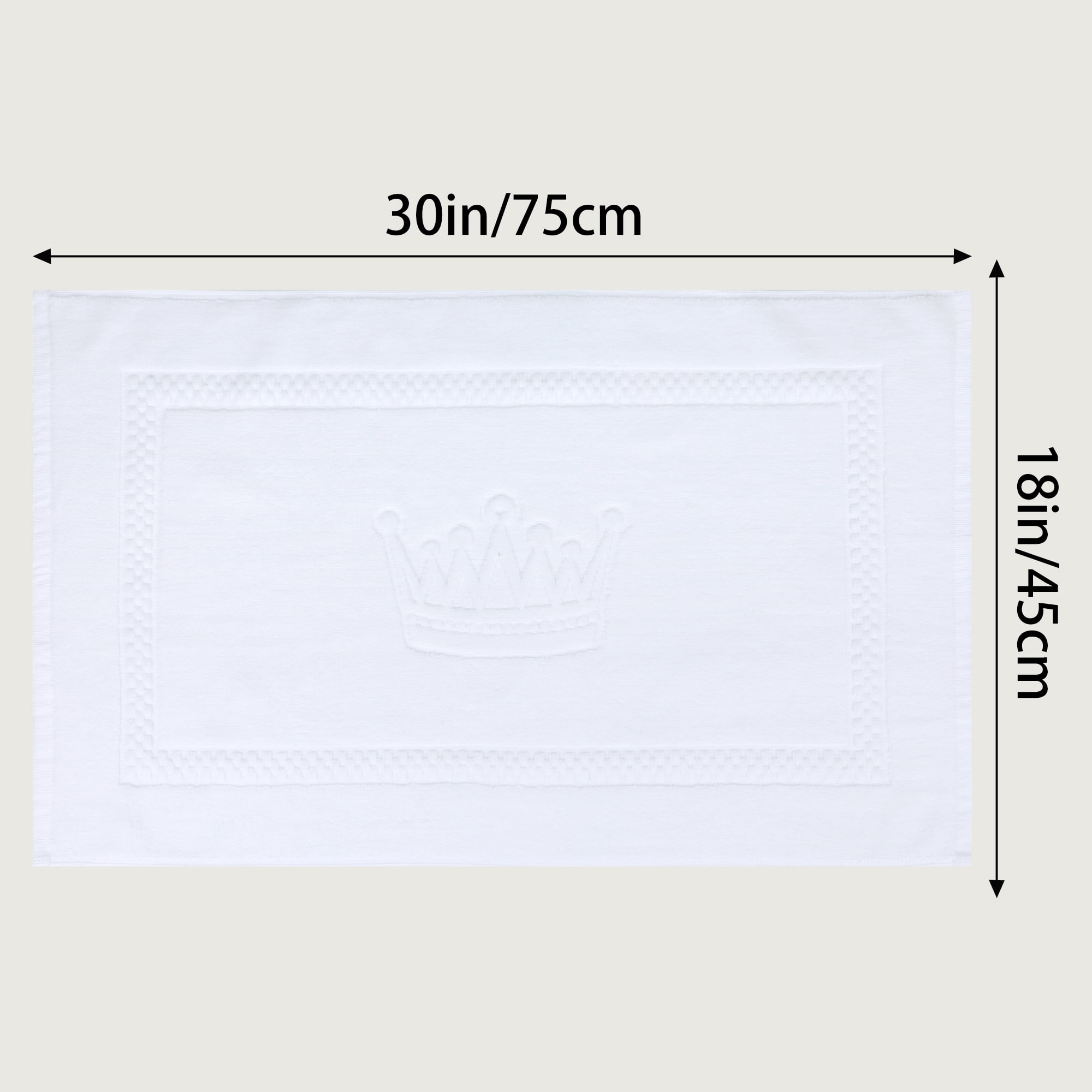 Unique Bargains Bath Rugs Reversible Cotton Spa Quick Dry Non Slip Bathroom Mat White