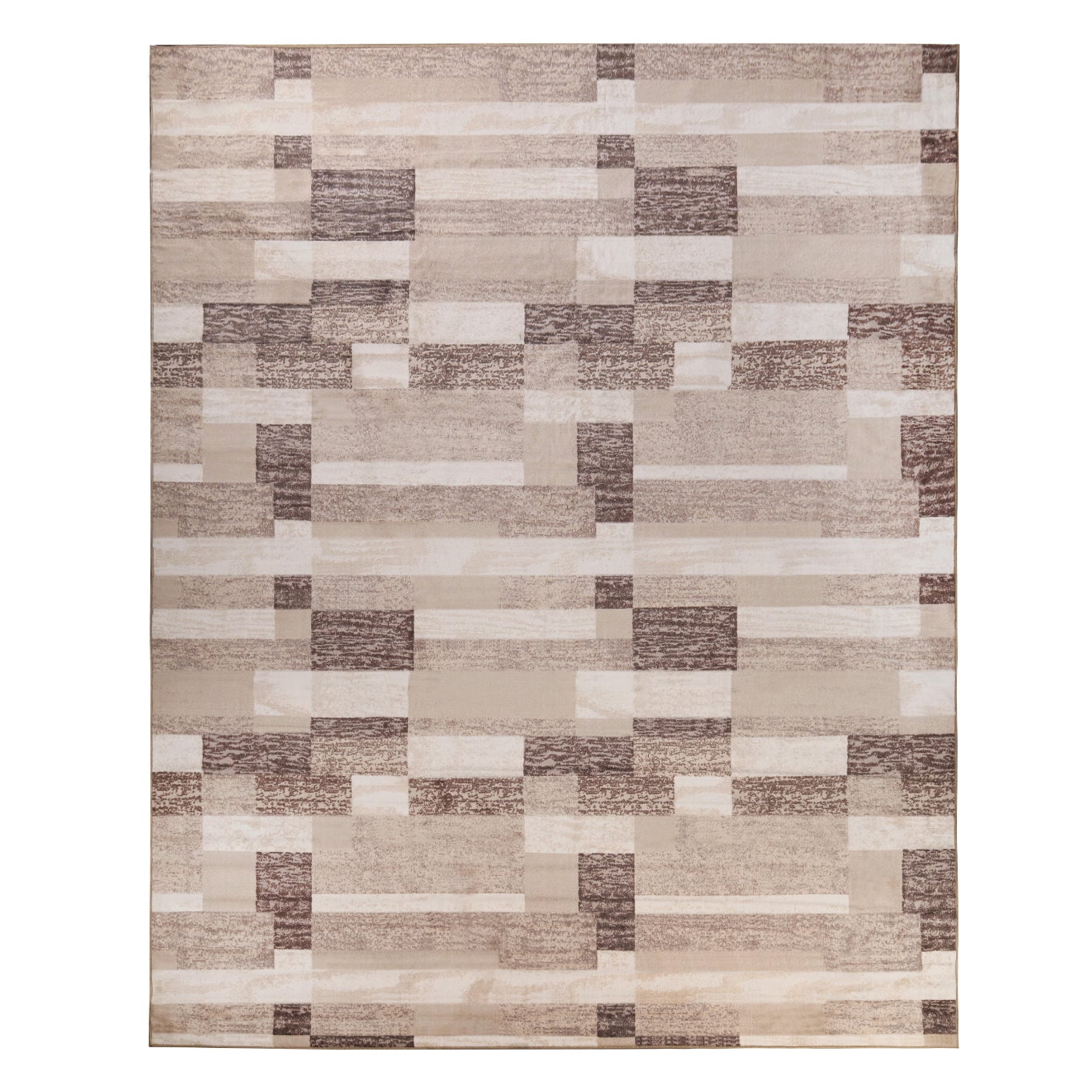 Superior Rockwood Geometric Blocks Washable Indoor Area Rug, 12' x 15', Blue - Taupe