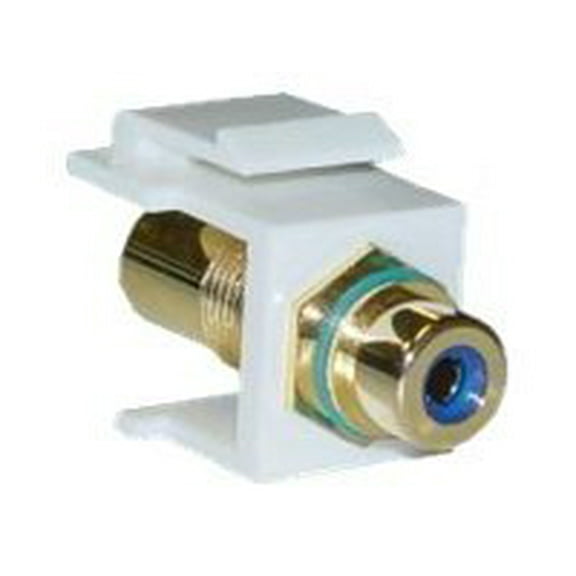 Cable Wholesale Keystone Insert- White- RCA Female Coupler (Blue RCA)