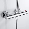 thumbnail image 5 of Mezclador termostático de ducha 2 salidas Grifo monomando antiescaldado de latón cromado alto y bajo para bañera de baño, 5 of 5