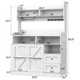 thumbnail image 5 of HAUXITIO Farmhouse Coffee Bar Cabinet with LED Lights,Coffee Station with Wine Rack & Glass Holder for Kitchen,Dining Room,White, 5 of 8