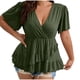 thumbnail image 1 of Tamaño Más Suelto Ajuste Camisetas para las Mujeres Primavera Color Sólido Casual de Manga Corta Camiseta Superior, Poliéster, 1 of 6