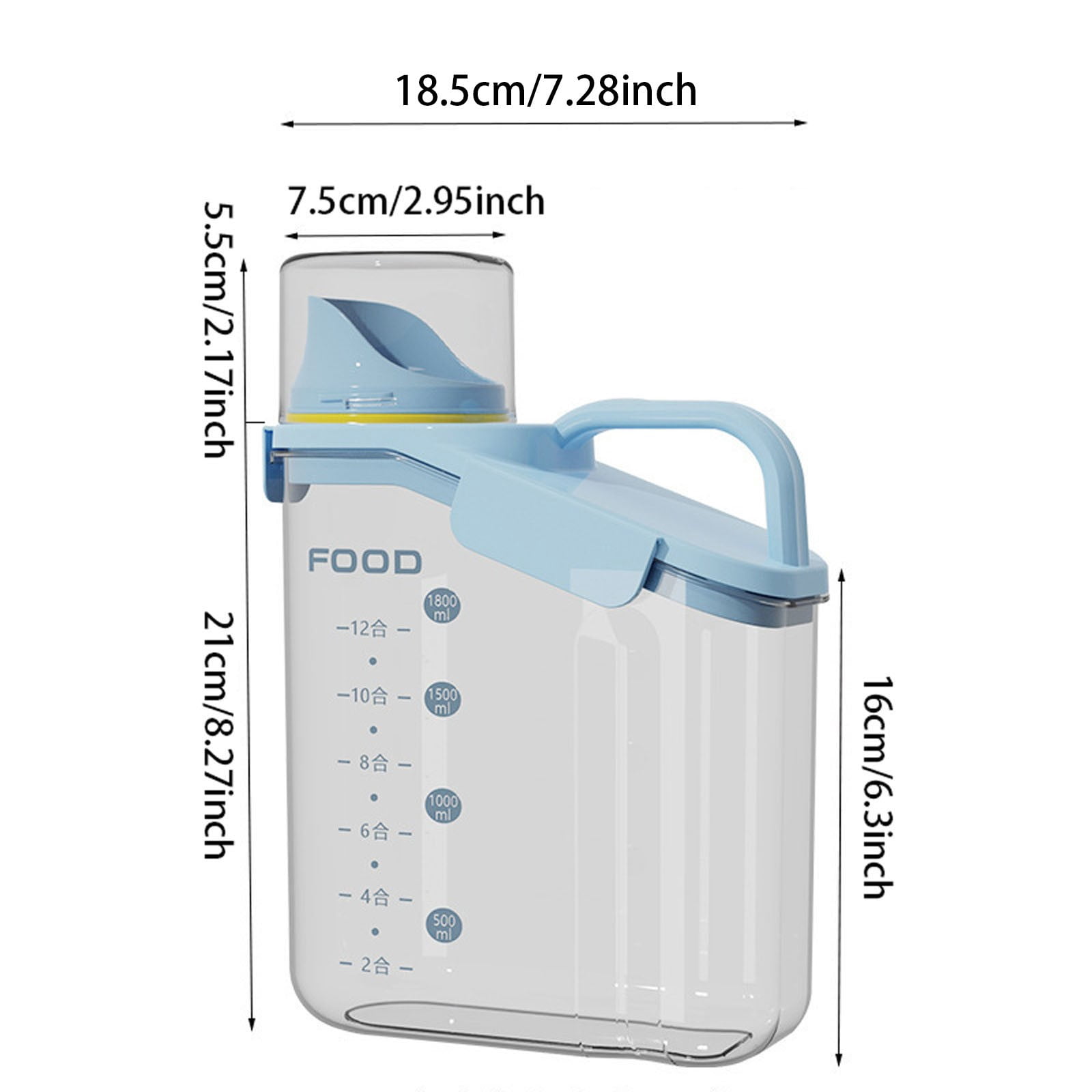 Airtight Dry Food Storage Containers with Pour Spout Clear Cereal Flour Rice Dispenser for Kitchen Pantry Organization