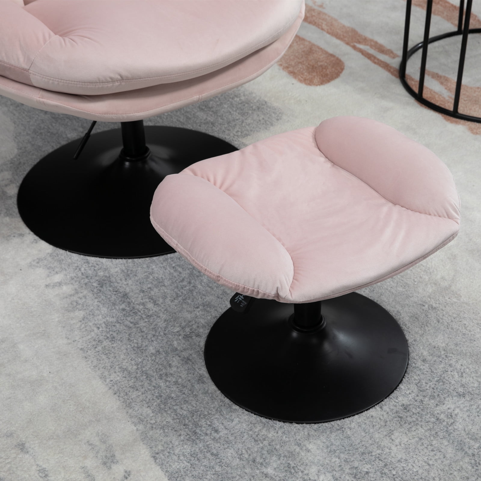 Yardi Yard Modern Swivel Upholstered Accent Chair and Ottoman, Adjustable Seat Height Velvet Office Chair Pink Yardi Yard Modern Swivel Upholstered Accent Chair and Ottoman, Adjustable Seat Height Velvet Office Chair Pink