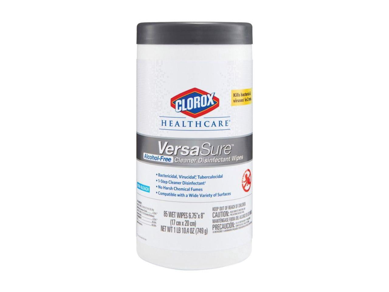 Clorox Healthcare VersaSure Disinfectant Wipes, Canister Of 85 Wipes