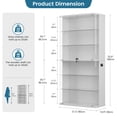 thumbnail image 2 of VKCC Display Cabinet with Glass Door and RGB, Lockable Curio Cabinet with Tempered Glass & Curved Acrylic Side, Bookshelf for Living Room, White, 2 of 8