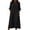 Black, variant on Vivianyo HD Women's Split Notch Neck Midi Dress, Summer Casual Loose Shift Dress for Women, With Ruffle Half Sleeve and Side Pockets, Women's M, Sizes S-2XL