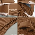 thumbnail image 4 of Lux Decor Collection King Bed Sheets - 16 Inch Deep Pocket 6 Piece Microfiber Bedding Sheets & Pillowcase Sets - Brown, 4 of 8
