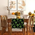 thumbnail image 3 of Linen St Patricks Day Table Runner Green Shamrock Lucky Clover Tablecloth March Irish St. Patrick''s Day Party Decorations and Supplies for Home Kitchen Table-13×72'''', 3 of 6