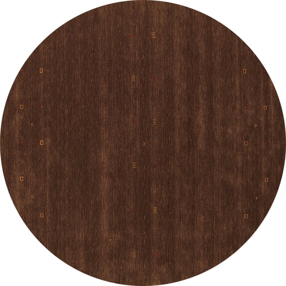 Ahgly Company Indoor Round Abstract Orange Contemporary Area Rugs, 7' Round